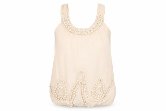 Front view of ASOS Luxe Women Beige Camisole Blouse, size 12