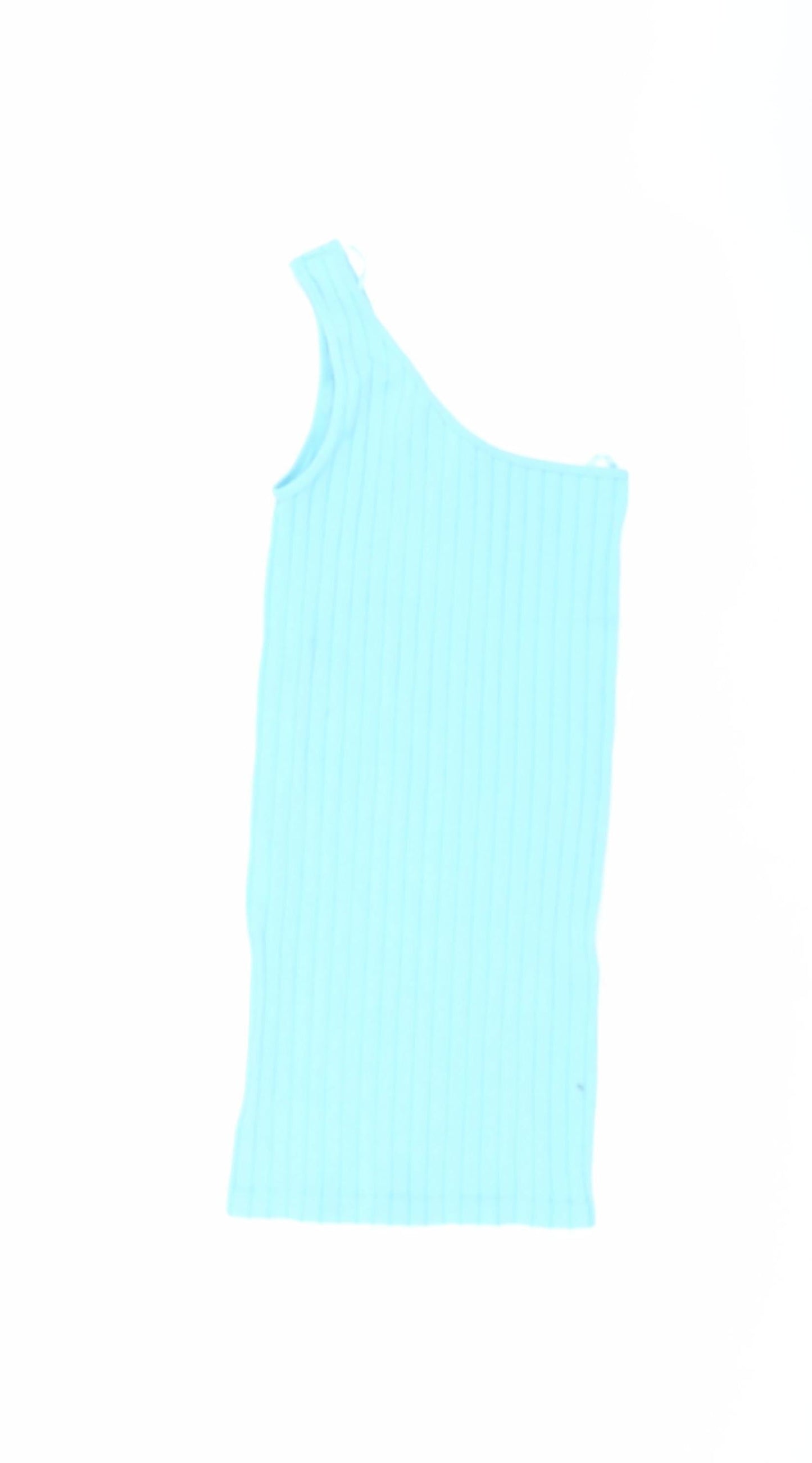 Zara Women's Blue One Shoulder Tank Dress XS