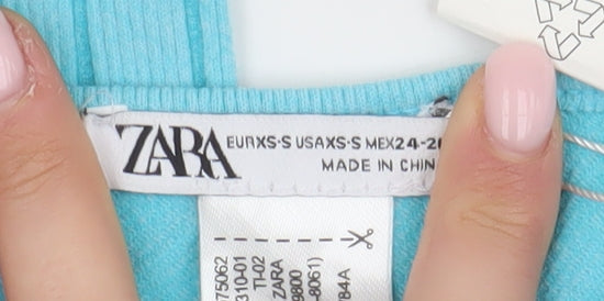 Zara Women's Blue One Shoulder Tank Dress XS