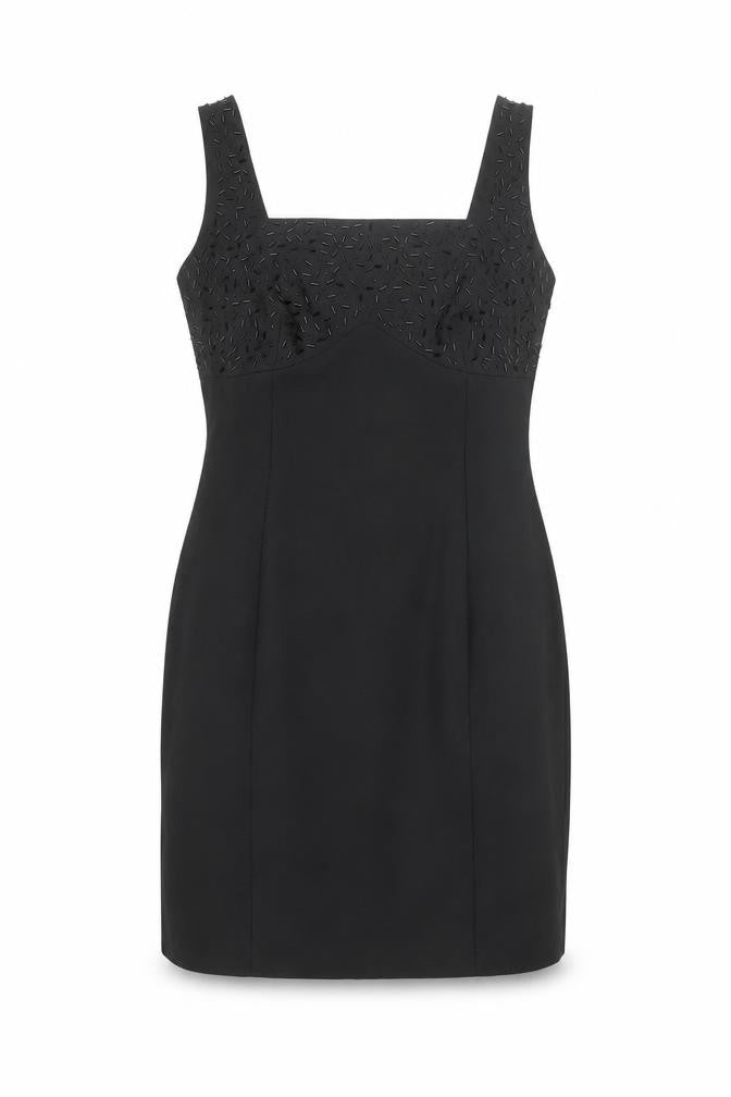 Principles Petite Black Sheath Dress, 12, Beaded, Party, Women's