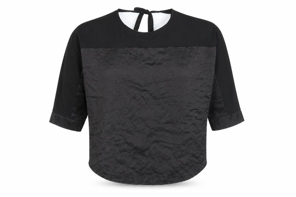 Oasis Women's Black 3/4 Sleeve Boat Neck Blouse