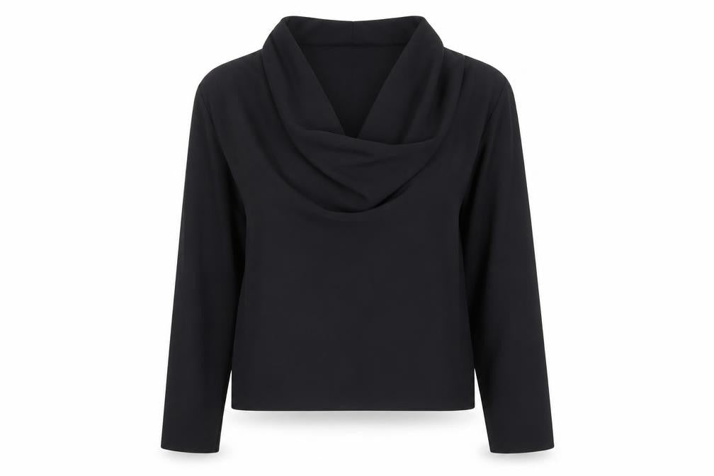 Zara Women's Black Cowl Neck Blouse L