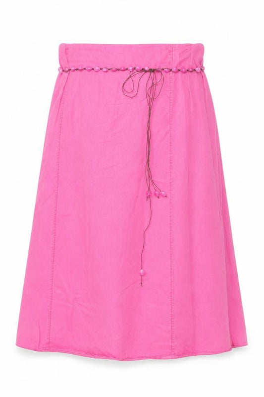 Ann Harvey Women's Pink A-Line Beaded Skirt Size 22