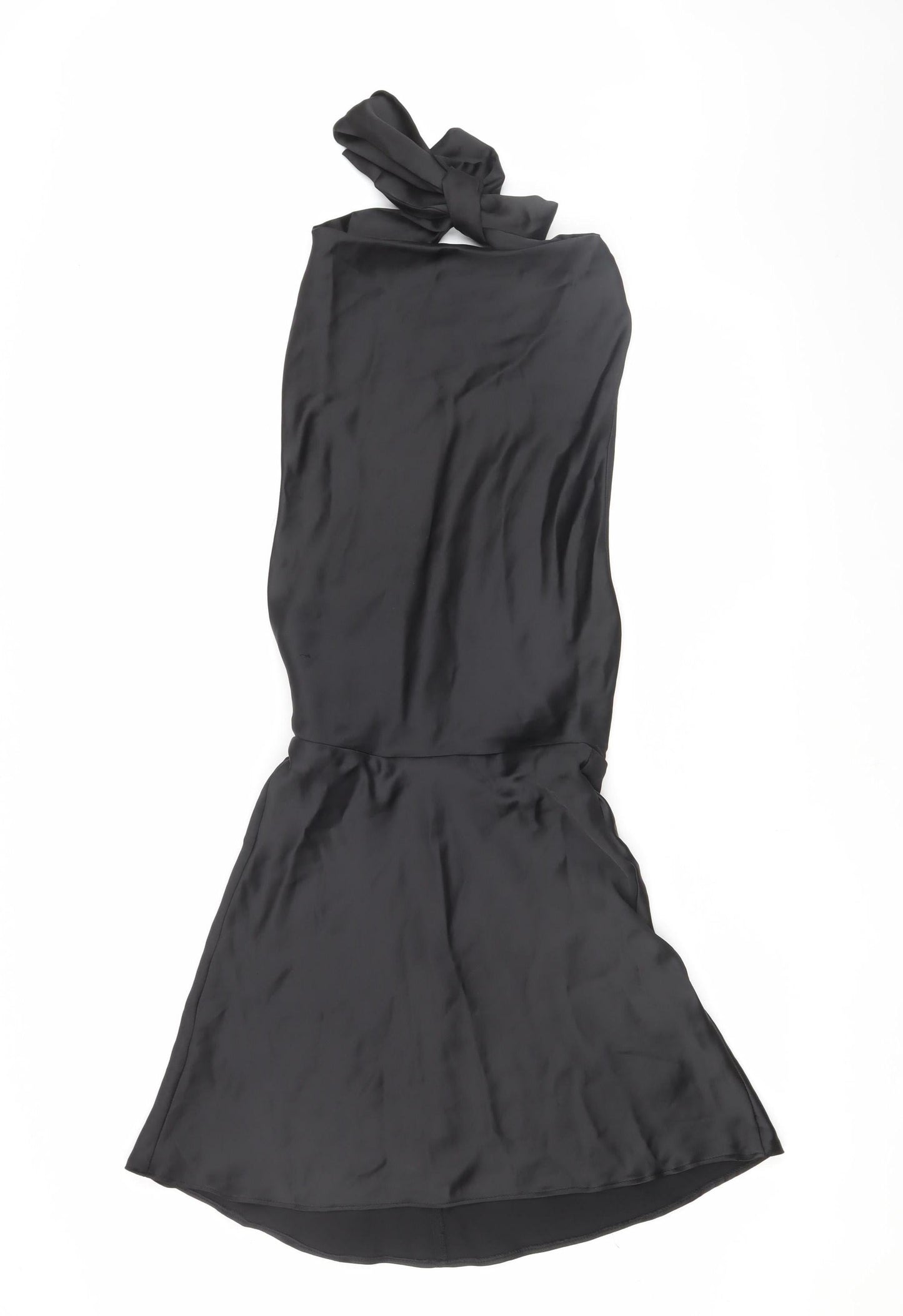 Zara Women's Black XS Sheath Dress, Halter Neck, Elegant