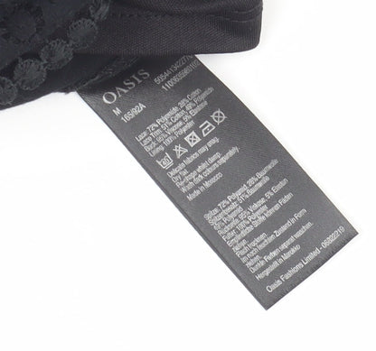 Oasis Black Lace Tunic Blouse, Women, Medium