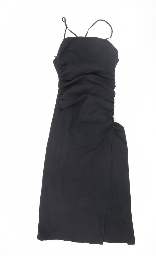 Zara Women's Black Midi Slip Dress, Size S
