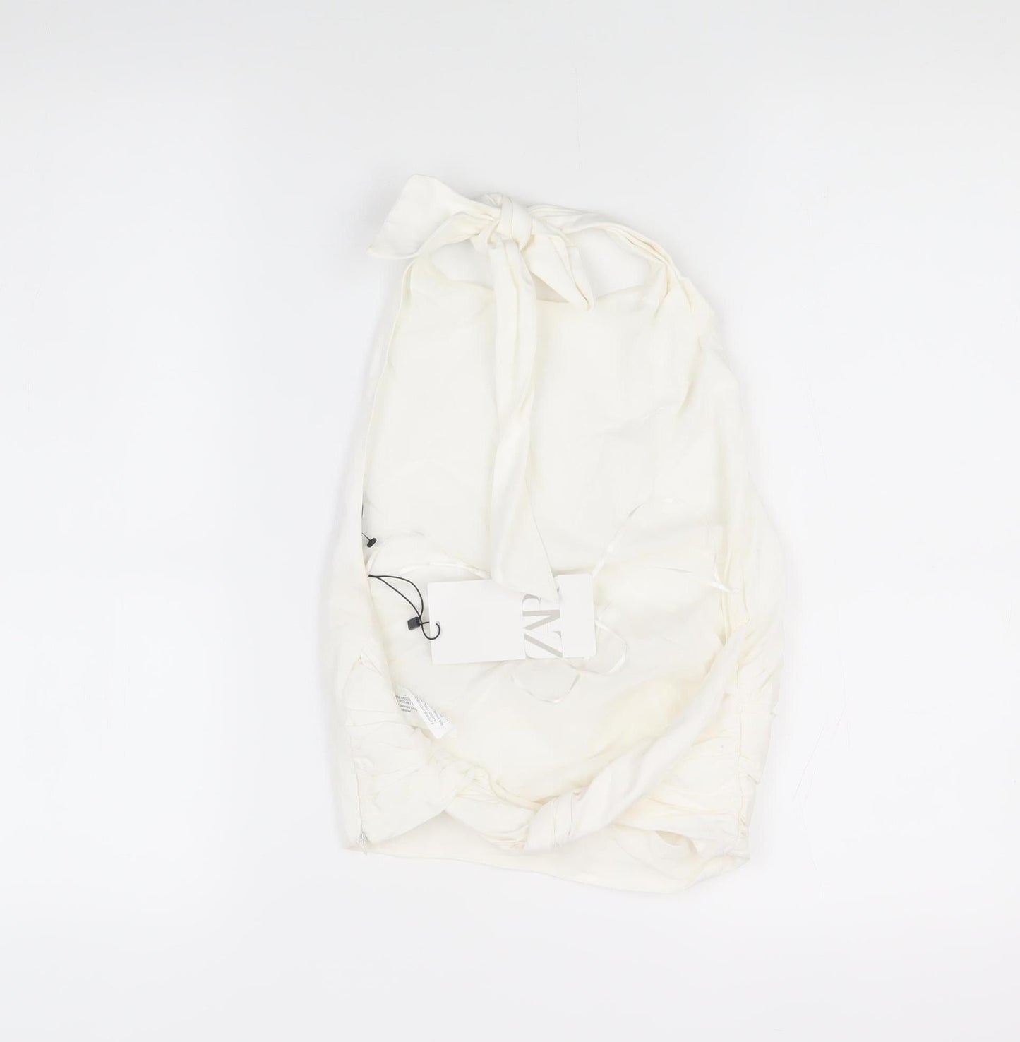 ZARA Women Ivory XS Halter Blouse Summer Fashion
