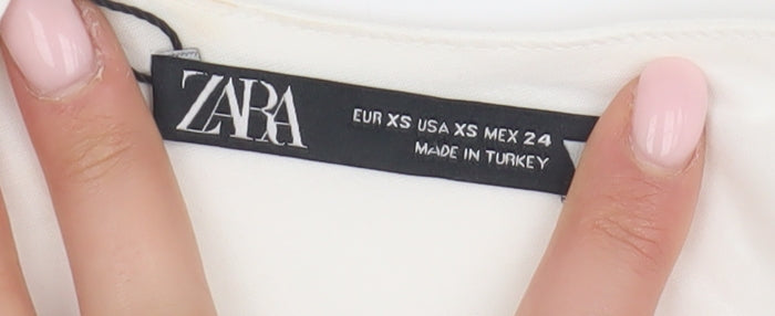 ZARA Women Ivory XS Halter Blouse Summer Fashion
