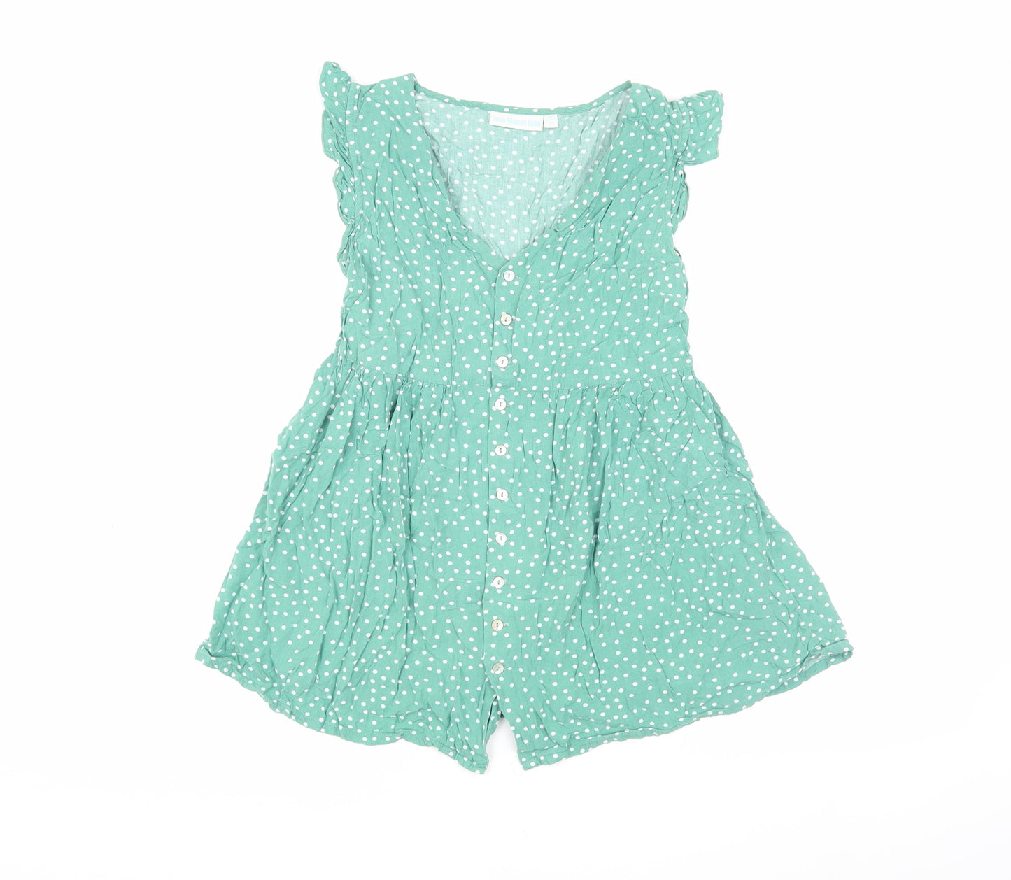 JoJo Maman Bébé Women's Green Polka Dot Tunic Blouse, S