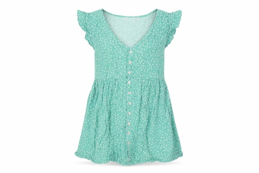 JoJo Maman Bébé Women's Green Polka Dot Tunic Blouse, S