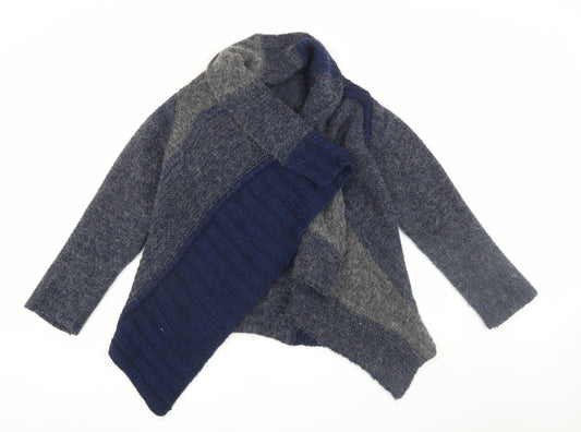 Next Women's Blue Grey Knit Jacket Size 2 Casual Style
