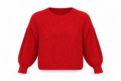 Front view of Nobody's Child Women's Red V-Neck jumper, size S