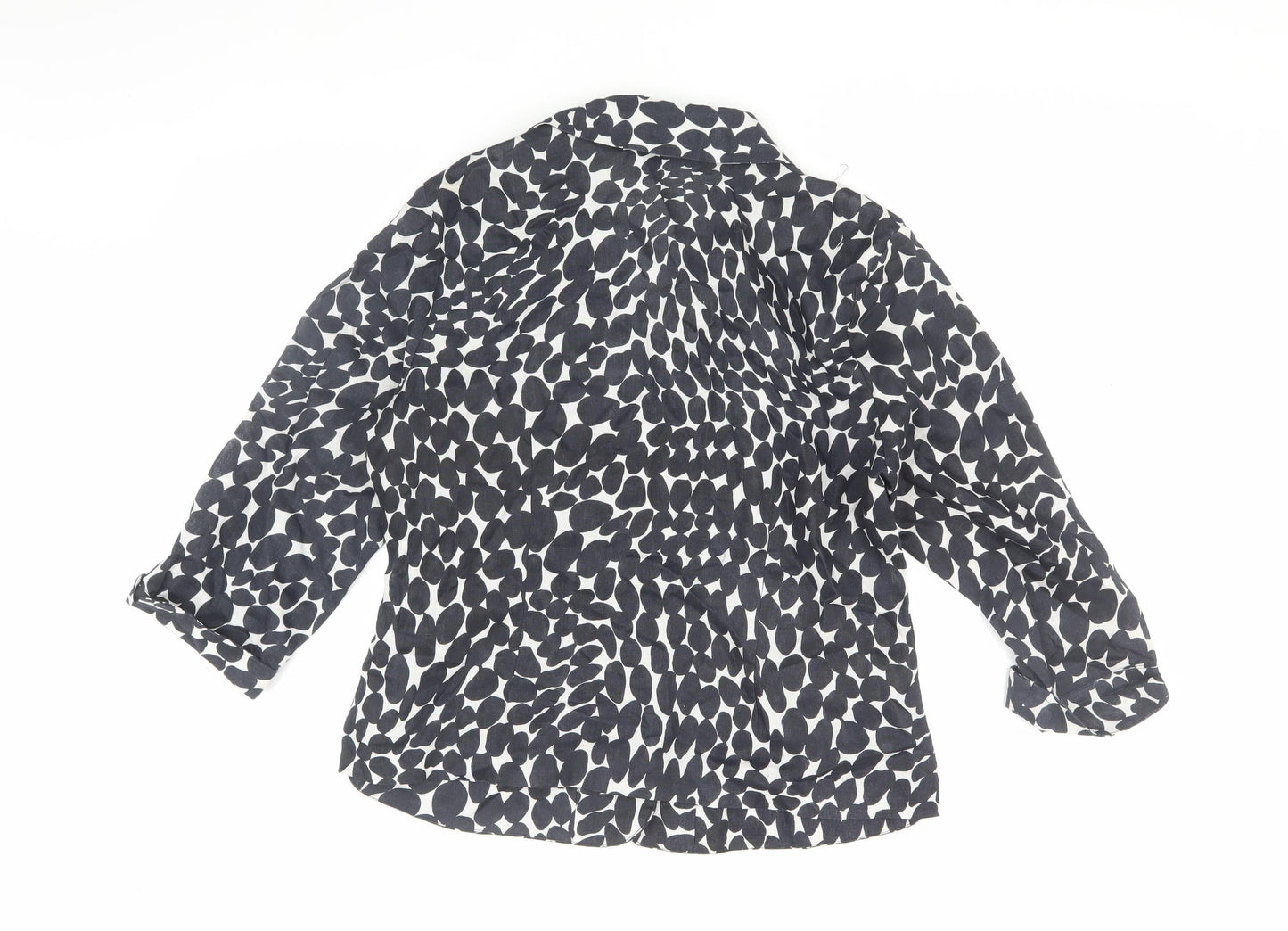 Anne Carson Women's Black Geometric Blouse L