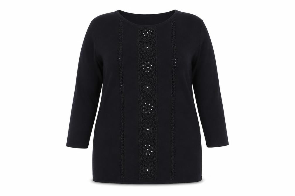 Donna Lewis Women's Black Knit Tunic L