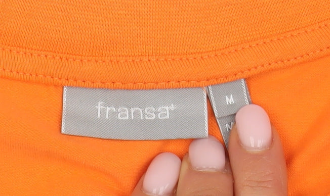 Fransa Women's Orange T-Shirt M Basic Stretch Casual