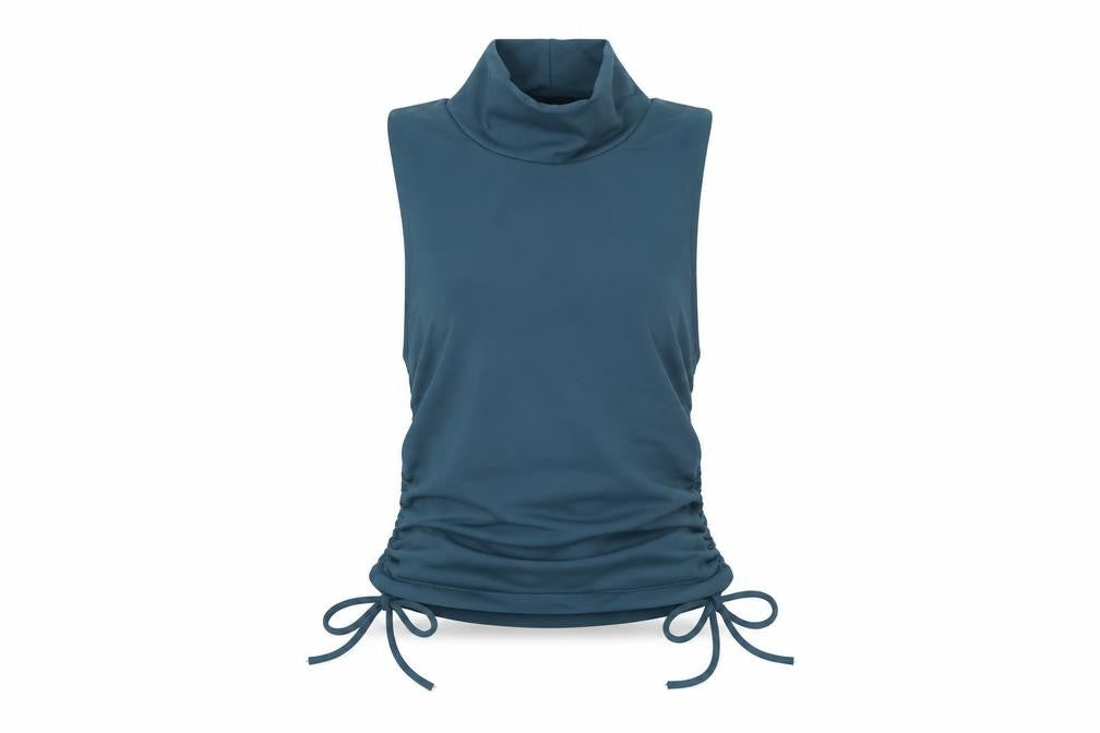 Zara Women’s Blue Sleeveless High Neck Tank