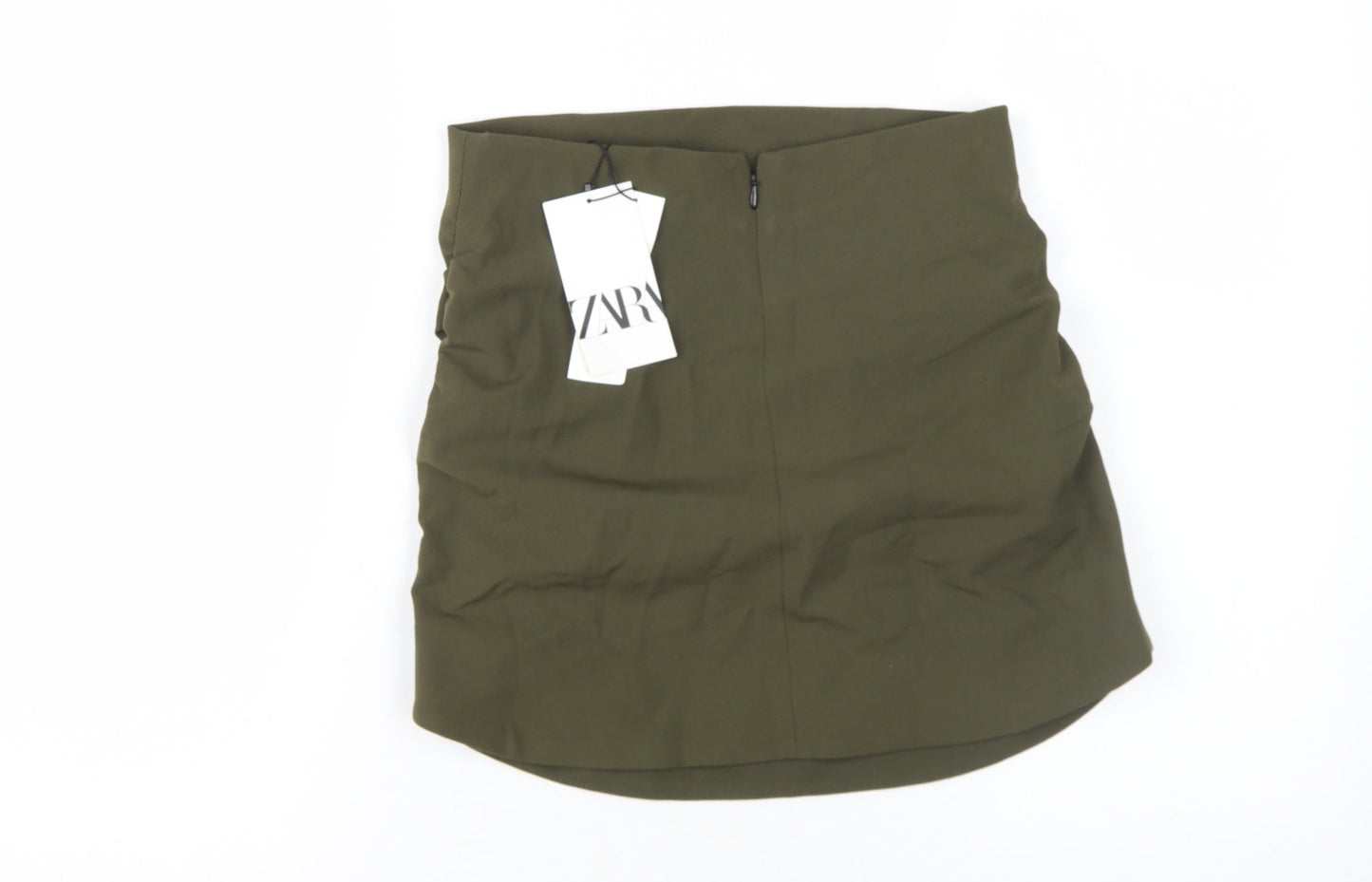 Zara Women’s Green Skirt Medium Regular Zip Polyester