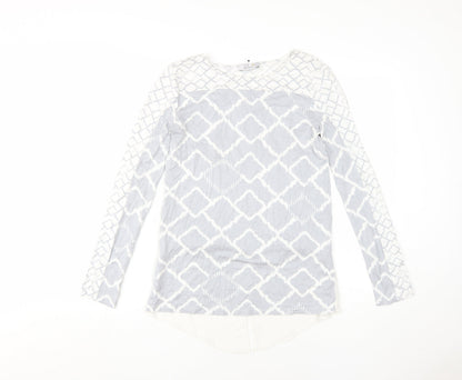 Per Una Women's Grey Tunic, Size 8, Geometric Pattern