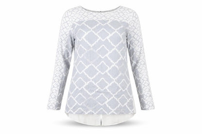 Per Una Women's Grey Tunic, Size 8, Geometric Pattern