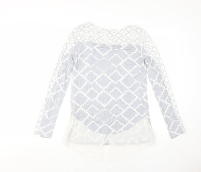 Per Una Women's Grey Tunic, Size 8, Geometric Pattern