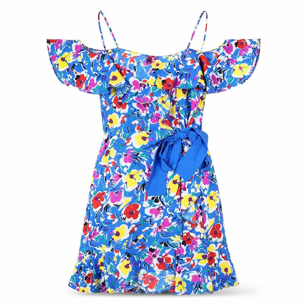 Topshop Women's Multicoloured Floral Fit & Flare Dress