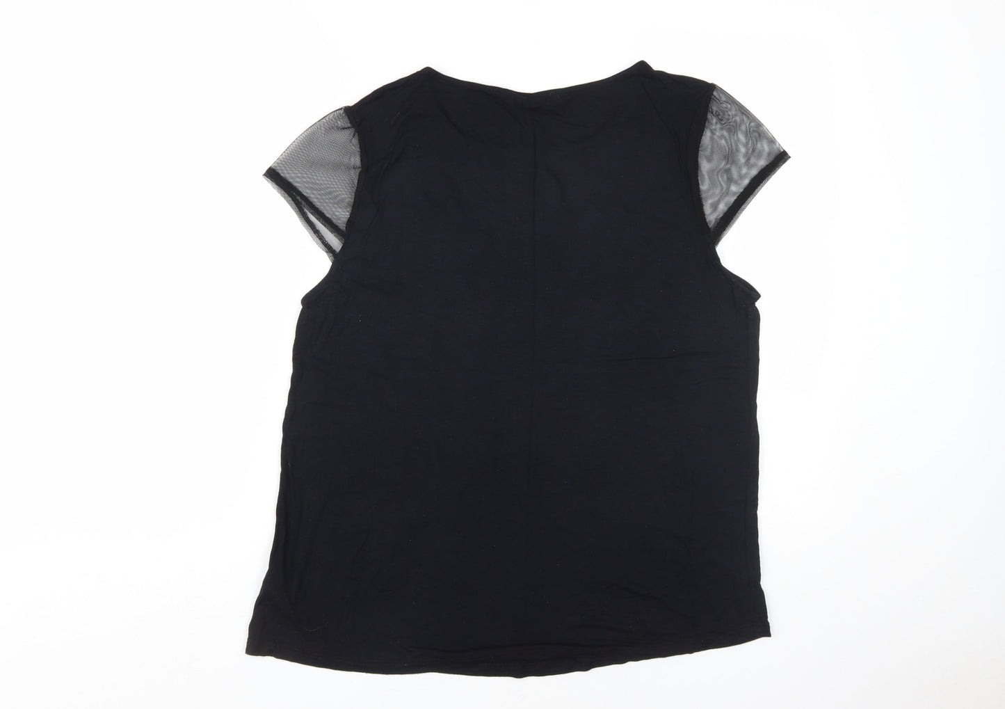 Dorothy Perkins Women's Black Blouse Size 16 Embroidered Casual