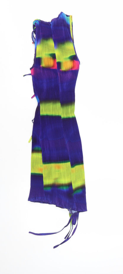 PRETTYLITTLETHING Women's Multicoloured Bodycon Dress Size 12
