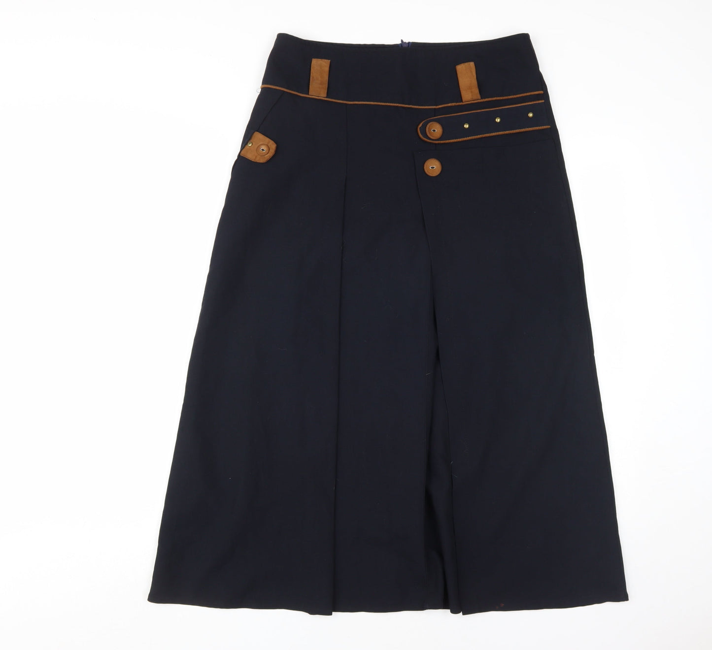 Burun Women's Black Long A-Line Skirt, Size 10