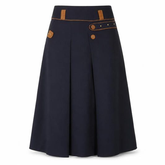 Burun Women's Black Long A-Line Skirt, Size 10