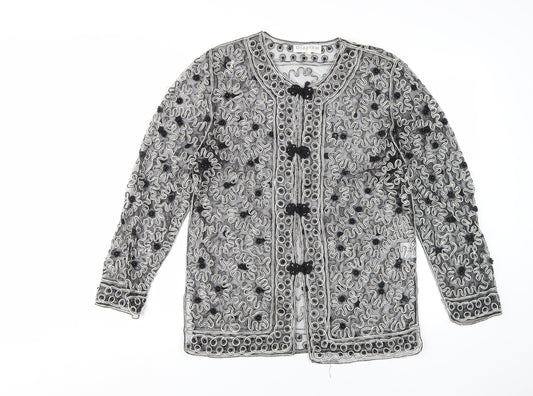 Diagram Women's Black Embroidered Jacket, S/M, Party