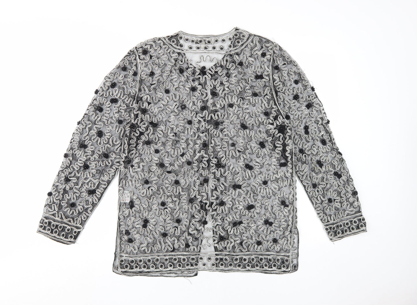 Diagram Women's Black Embroidered Jacket, S/M, Party