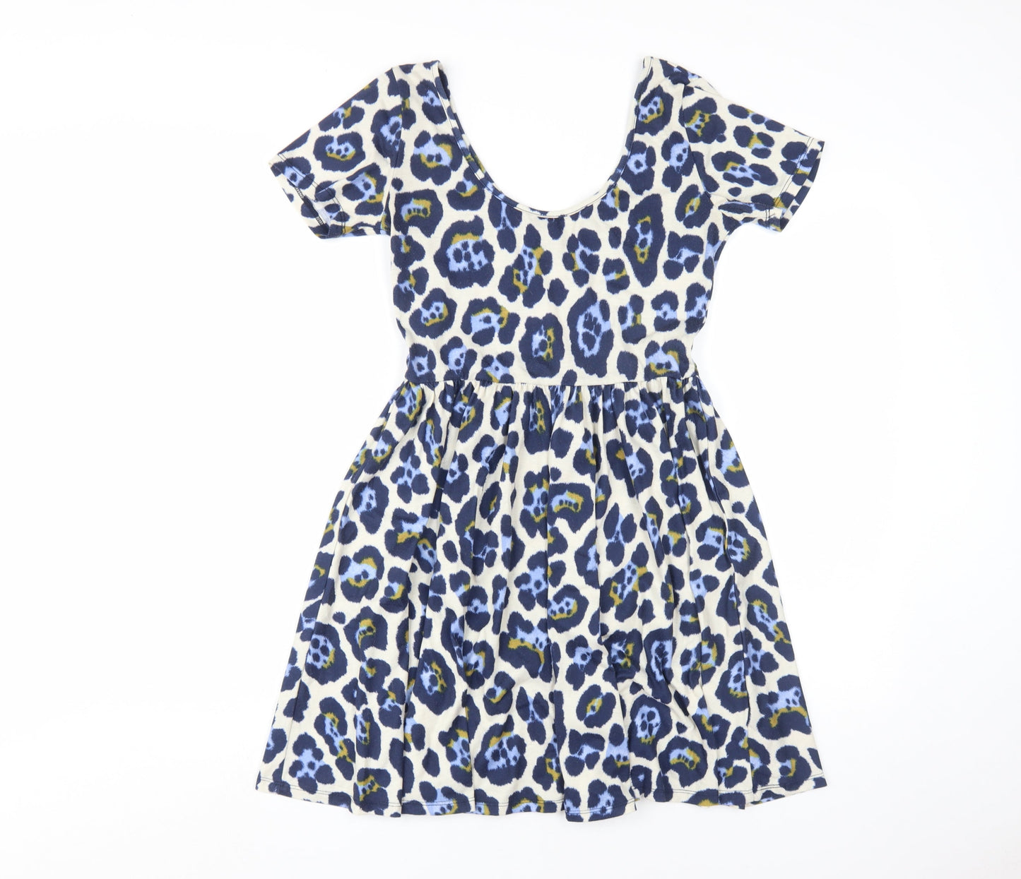 ASOS Women's Blue Animal Print Skater Dress Size 8