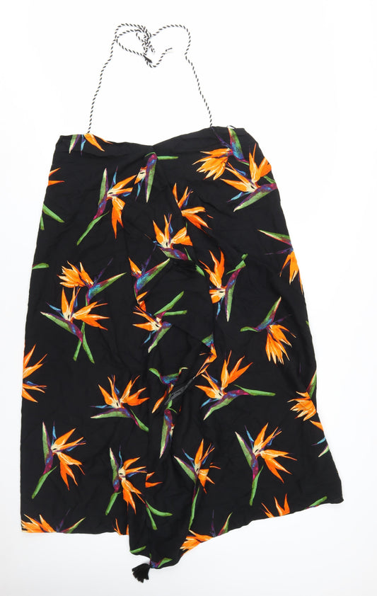 Marks and Spencer Women's Black Floral Slip Dress Size 10