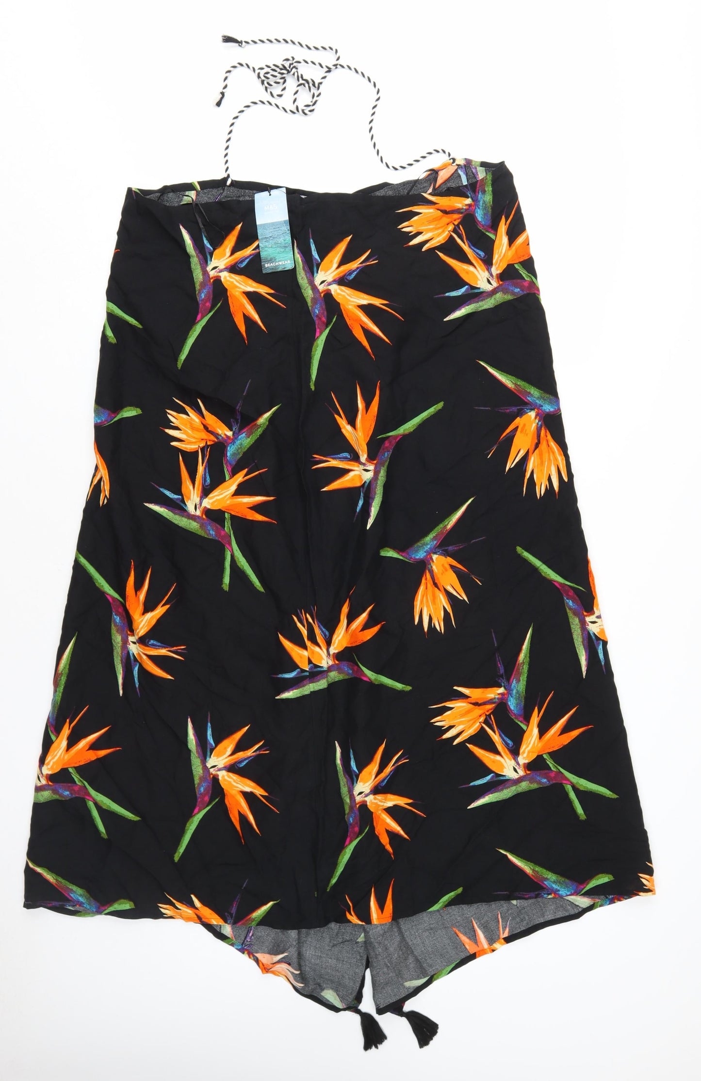 Marks and Spencer Women's Black Floral Slip Dress Size 10