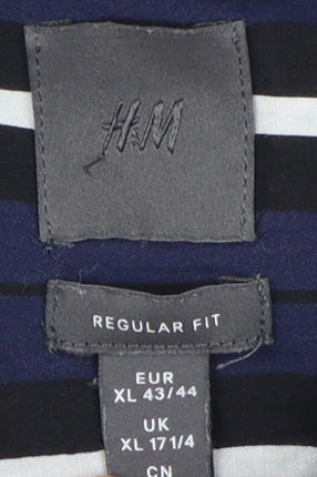 H&M Men's Blue XL Striped Button Shirt