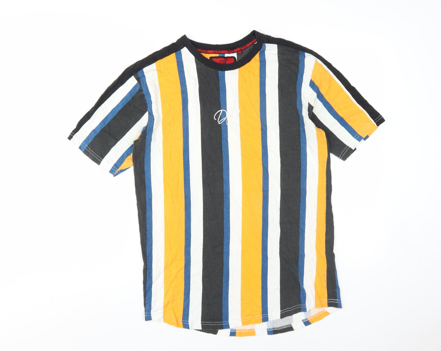 DFND Men's Multicoloured Striped S T-Shirt