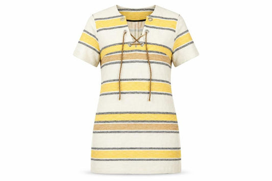 River Island Women's Striped Cotton Linen Shift Dress