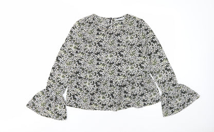Additional front view of ASOS Design Women's Black Floral Blouse, size 8