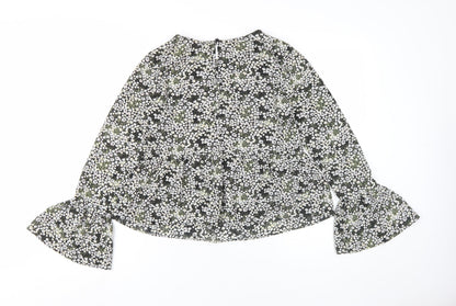 Back view of ASOS Design Women's Black Floral Blouse, size 8