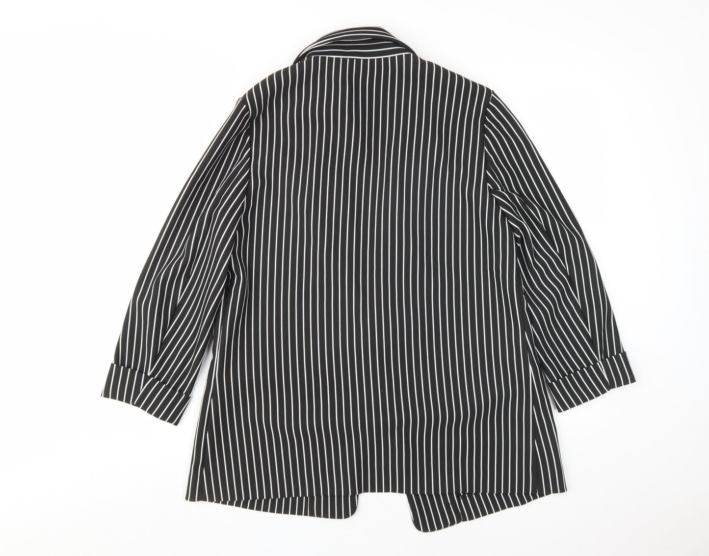 New Look Women's Black Striped Blazer, Size 12, Classic