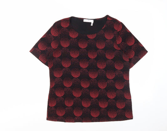 Julipa Women's Geometric T-Shirt Black Size 14