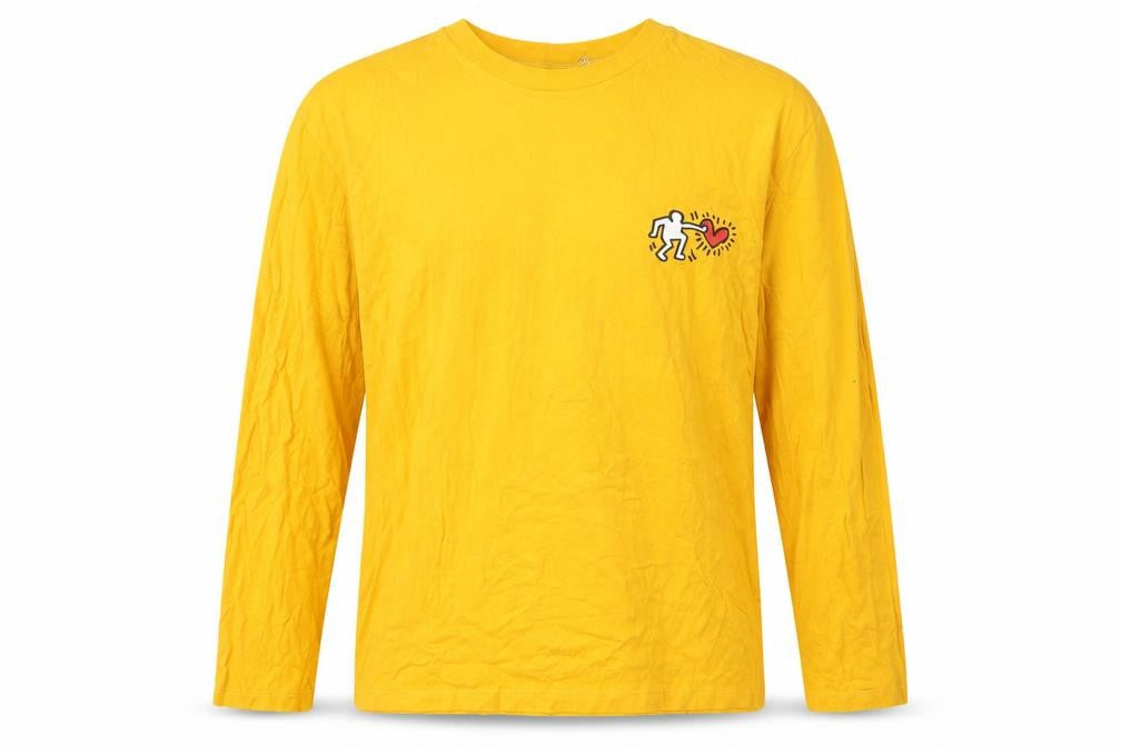 Cros Design Men's Yellow Art Long Sleeve T-Shirt L