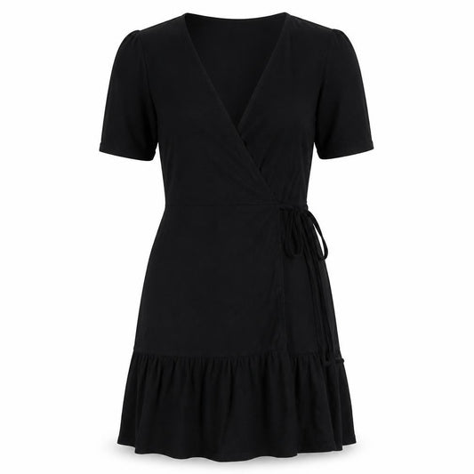 ASOS Black Wrap Dress - Size 12, Women's Half Sleeve