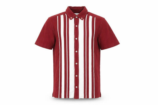 Next Men's Red Striped Button-Up Shirt, S