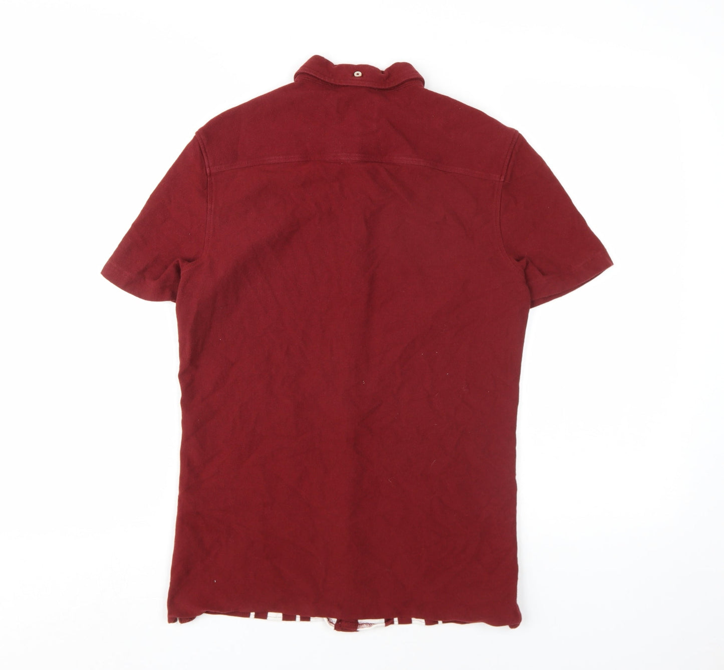 Next Men's Red Striped Button-Up Shirt, S
