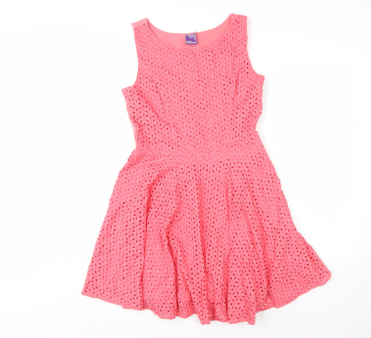 Hooch Women's Pink Fit & Flare Sleeveless Dress - S