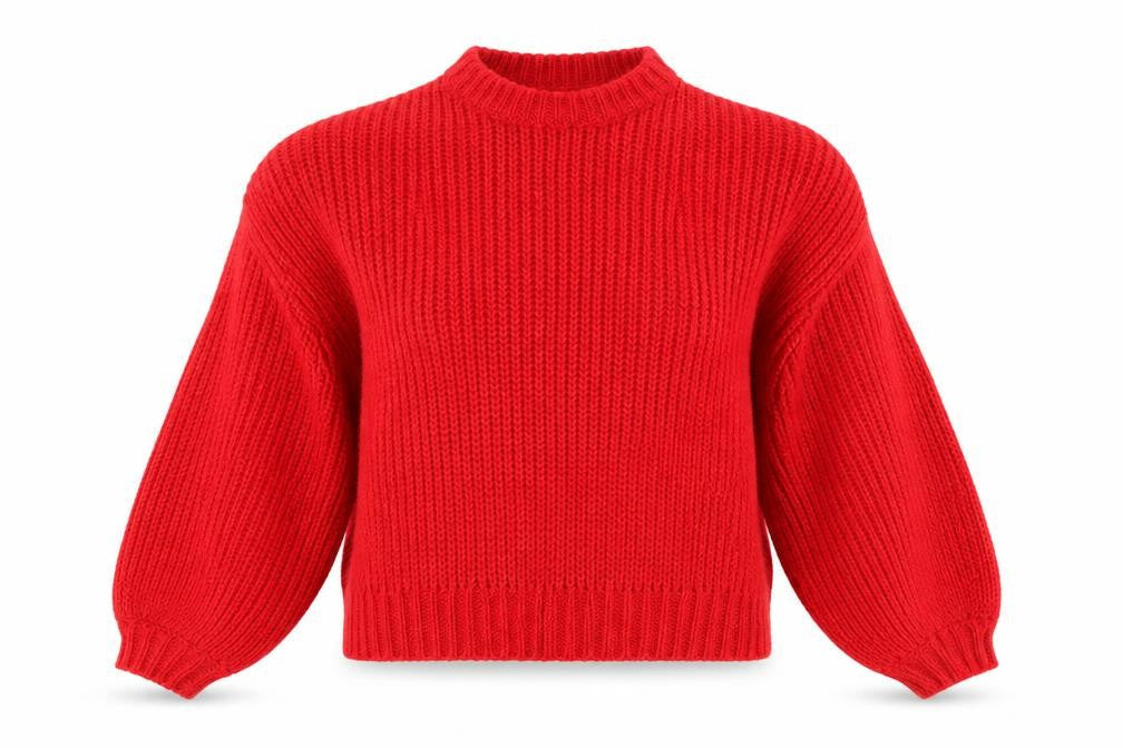 Urban Outfitters Women's Red Mock Neck Pullover Jumper
