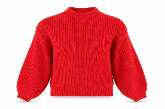 Urban Outfitters Women's Red Mock Neck Pullover Jumper