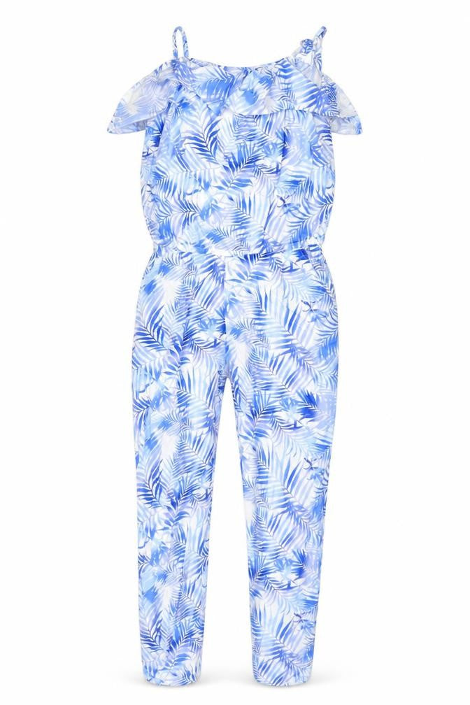 H&M Girls Blue Floral Jumpsuit - Size 14 Years, Sleeveless