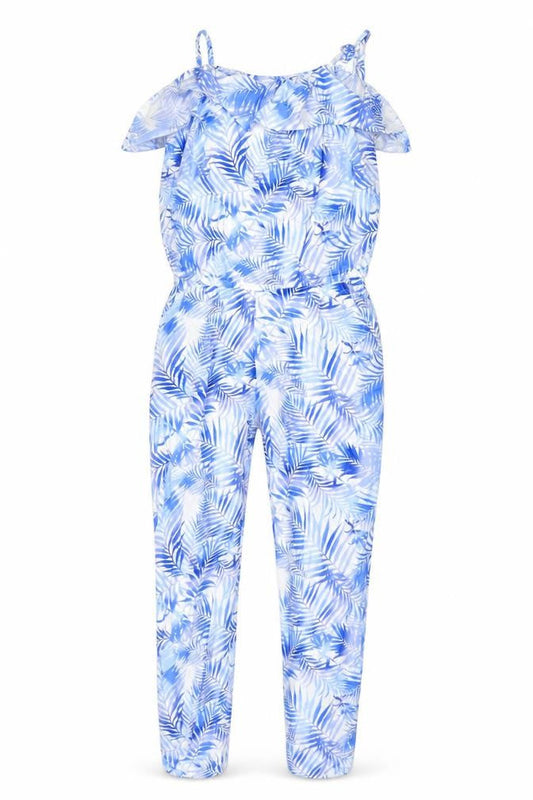 H&M Girls Blue Floral Jumpsuit - Size 14 Years, Sleeveless